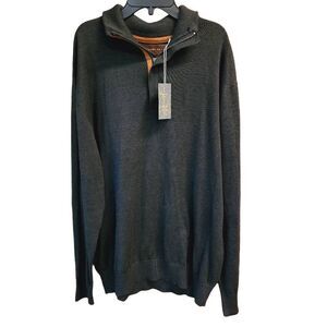 Woodland Trail Men Pull On Sweater Quarter Zip Turtleneck Brown Size XL